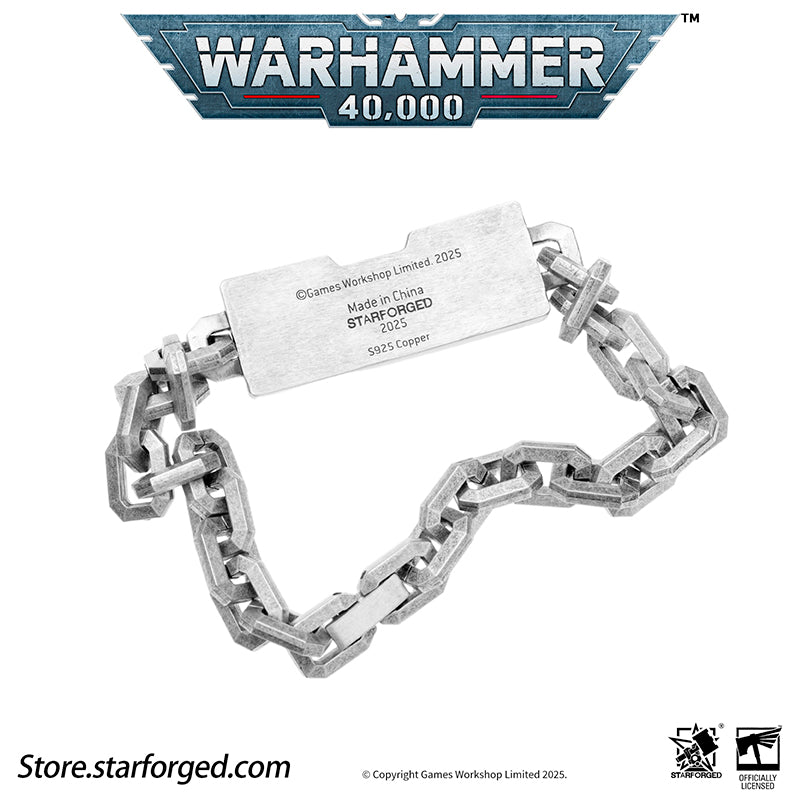 Starforged Warhammer 40K Steel Oath of Imperial Guardsmen Bracelet Men's Jewelry Accessories